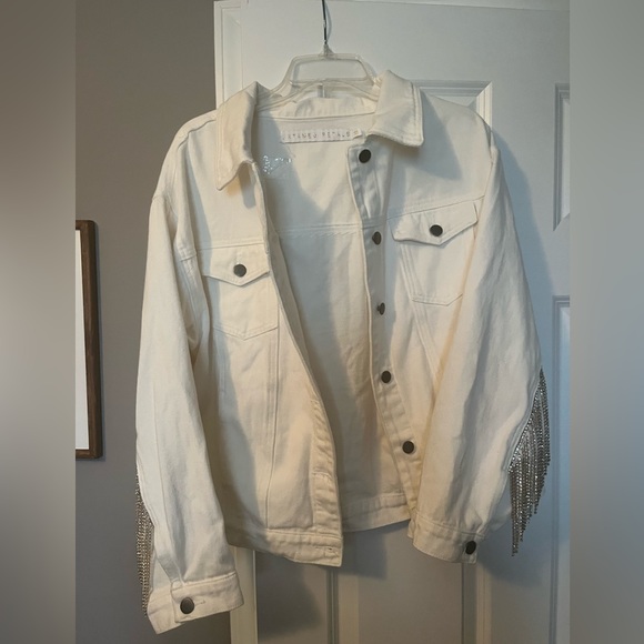 UNTAMED PETAL MEDIUM SELENA WHITE DENIM JACKET - Picture 2 of 4